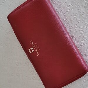 Kate Spade Large Red Zip Around Wallet